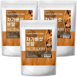 Chaga mushroom powder 500g 3 pieces 100% premium Russian chaga mushroom / 차가버섯 분말 가루 500g 3개 프리미엄 러시아산 차가버섯 100%