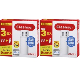 Mitsubishi Chemical Clinsui Krinsui Water Purifier, Pot Type, Cartridge Total of 3 Cartridges [Replacement Cartridge CPC5Z] Set of 2