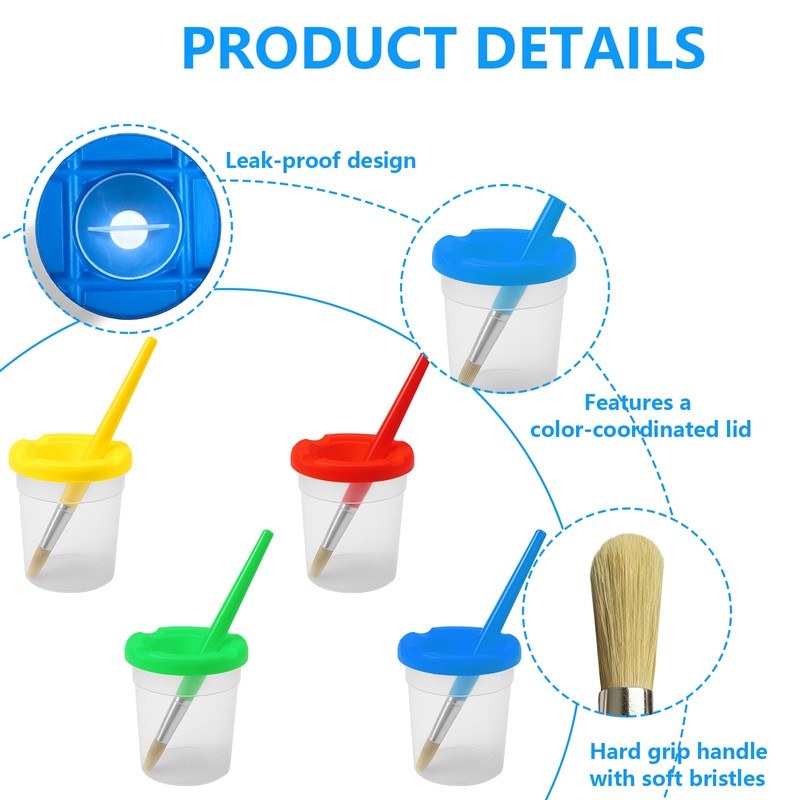 pangdapengpeng Paint Pots with Lids, 4 Colours