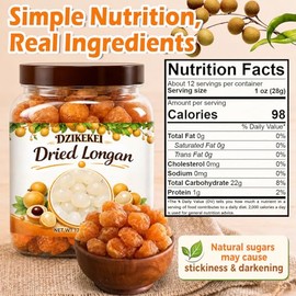 12oz/340g Naturally Sweet Dried Longan Fruit, Premium Seedless Longan Fruit Meat with Natural Sweetness, Healthy Snack for Tea, Dessert, Cooking, Baking, Soups, Camping & Gifts