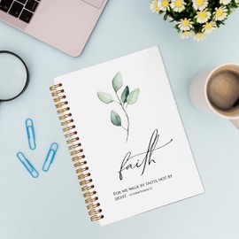 VNWEK Bible Scripture 2 Corinthians 5:7 for Me Walk by Faith not by Sight Spiral Notebook Journal 5.5 x 8.3 inches,Christian Lined Hardcover Spiral Notebook,Christian Gifts for Women Men Faith Teens