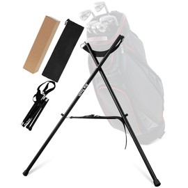 Golf Bag Stand Attachment for Cart/Sunday/Carry Bags Lightweight Updated Collapsable Portable Accessories Foldable Legs Black