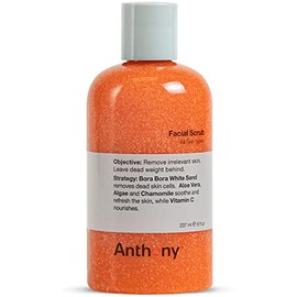 Anthony Exfoliante facial - 8 oz - Aloe vera - Arena, Algas - Manzanilla - Vitamina C - Calma - Protege -Refresca                                     