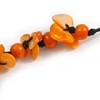 Avalaya Orange Shell and Wood Beads with Black Cotton Cord