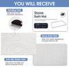 Stone Bath Mat, Diatomaceous Earth Bath Mat, Shower Mat White