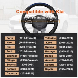 GIANT PANDA Steering Wheel Cover for Kia Soul,Sportage,Forte,Optima,Telluride(3D Honeycomb-Blue-Standard Size)