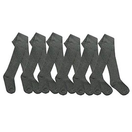 Style It Up Girls Plain Tights Back to School Warm Cotton Rich Soft Children 2-13 Years Multipack (6 Pack, Grey, 5-6 Years)