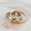 HIJONES Jewellery Womens Forever Love Series Stylish Tricyclic Tricolor Ring
