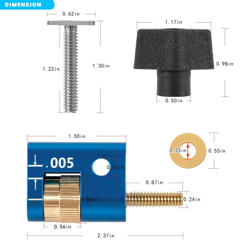 KMS7215 Micro-Adjuster Compatible with Band Saw and Router Table Fences