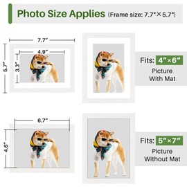 WenYa 5x7 White Photo Frames, 4 Pack 7x5 Picture Frames Tabletop Horizontal Vertical Picture Frames for Family Pictures 4x6 with Mat or 5x7 without Mat