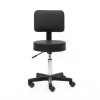 Black Round Shape Plastic Adjustable Salon Stool with Back