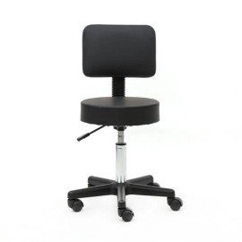 Black Round Shape Plastic Adjustable Salon Stool with Back