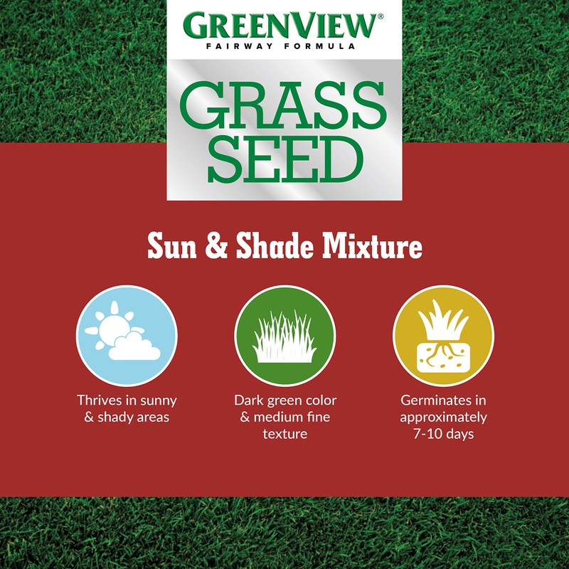 GreenView 2829338 Sun & Shade Mixture Fairway Formula Grass Seed,