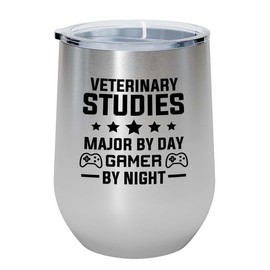 Veterinary Studies Major Silver Edition Wine Tumbler 12oz - Veterinary Studies Major - Major College Student affairs Studying University Veterinary Studies Major