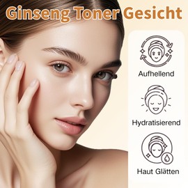 Ginseng Gesichtswasser - Toner Gesicht - Korean Toner Essence - Hydrating toner mit Niacinamid - Anti-Aging & Aufhellend Face To ner Für Frauen - Korean Skincare - Für Alle Hauttypen