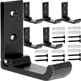 Folding Coat Hooks, Matte Black Wall Hooks for Hanging Coats Bathroom Towel Hooks Hardware Heavy Duty Aluminum Alloy Robe Hooks Wall Mounted DIY Coat Rack Hooks No Rust Indoor, Outdoor (6pcs-Black)