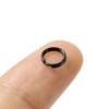 Split Jump Ring with Double Loops Small Round Metal Black
