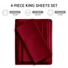 Sasttie Satin King Sheet Set, Wine Satin Sheets for King