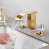 Brushed Gold Bathroom Faucet 3 Hole, 8-inch Widespread Vanity Faucet