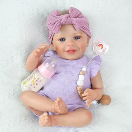 SCOM Realistic Reborn Baby Dolls - 20 Inch Lifelike Newborn Baby Dolls Adorable Girl, Real Life Baby Doll with Accessories, Soft Baby Doll Reborn Gift for 3+ Yrs Kids, Birthday, Christmas, Education