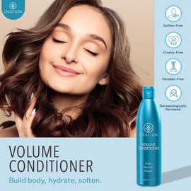 Ovation Hair Ovation Hair Volume Conditioner - Light Conditioner for Fine Hair - 12 oz - Lightweight Rinse For Voluminous, Bouncy Hair - With Olive Oil, Vitamin B5, Antioxidants - No Parabens and Sulfates