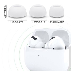 6 pieces earplugs for AirPods Pro attachments, replacement earphone straps with mesh noise reduction, earplugs with storage box - white, replacement plugs in three sizes