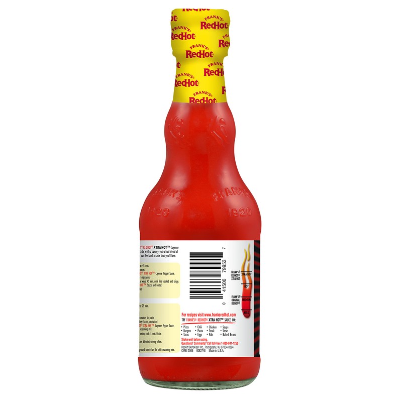 Frank's RedHot Xtra Hot Cayenne Pepper Hot Sauce, 12 fl