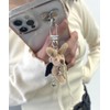 Wigo Mini Rabbit Angel Lanyard Keychain for Women, beige