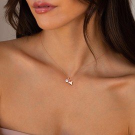 LOLIAS Rose Gold Necklaces for Women Rose Gold Heart Necklace for Women Charm Necklace for Girls Ladies Women's Pendants Necklace Rose Gold Jewellery