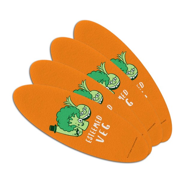 Esteemed Veg Steamed Vegetables Funny Humor Double-Sided Oval Nail File