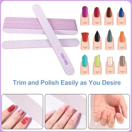 Nail File and Buffer Set (16 Pack), Nail File Kit Professional Nail Files & Buffers Manicure Supplies Filer Buffer for Natural Nails, 100/180 Grit 7 Way Nail Filing Polishing Buffer for Nail Care