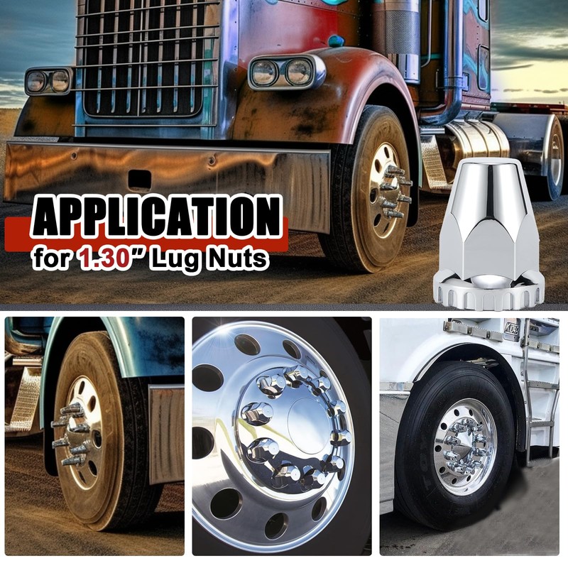33mm Lug Nut Covers Screw Onfor Semi Trucks, 33mm x