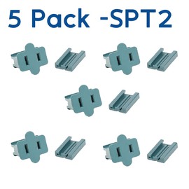 Novelty Lights SPT-2 Female Vampire Sockets, 5 Pack Green Polarized 10 Amp Snap-On Power Connectors for Christmas Lights and 18 AWG Parallel Lamp Cord