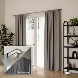 Umbra Twilight Double Curtain Rod Set – Wrap Around Design Ideal for Blackout or Room Darkening Panels, 88 to 144 Inches, Nickel