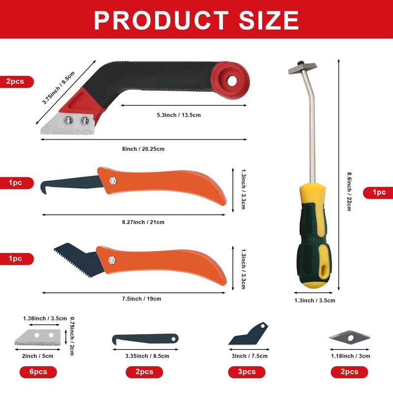 23 Pack Grout Removal Tool Kit, 2 Tile Grout Saws