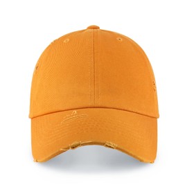 CHOK.LIDS Premium Vintage Washed Cotton Baseball Hat Adjustable Unisex Summer Fashionable Denim Plain Twill Baseball Caps (Distressed Tan, 1)