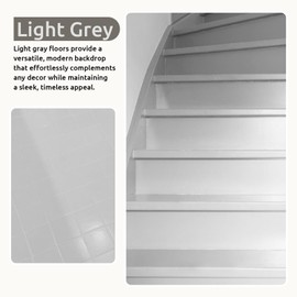 JUNGARIAN All-In-One Interior Floor Coating Kit, Water-based & Low Odor One-Step Floor Paint, High Hardness Waterproof Paint for Ceramic, Porcelain, Fiberglass, Hardwood, Laminate, Vinyl, 35OZ, Light Grey