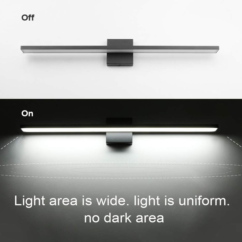 Ralbay 31.5inch Modern LED Black Vanity Light 28W Aluminum Frosted