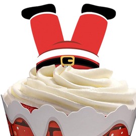 Toyvian Set of 12 Christmas Decorations for Cupcake and Toppers - Neve/Santa/Race/Elf.