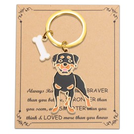 BNQL Rottweiler Keychain - Dog Lover Gift - Cute Keyring for Rottweiler Owners, Large
