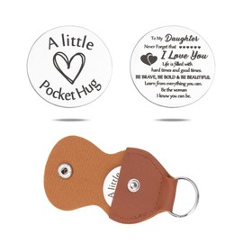 Daughter Christmas Gifts for Daughters Stepdaughter I Love You Gift for Bonus Daughter Daughters Encouragement Inspiration Gifts for Women Daughters Pocket Hug Token Keychain Gift for Daughter