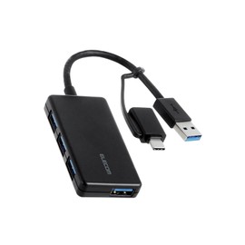 Elecom U3H-CA4004BBK USB HUB 5Gbps Type-C Adapter Compact 4-Port Black