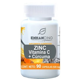 ZINC, Vitamina C y Cúrcuma  Maxima Absorción  Formula PREMIUM                                                                                         