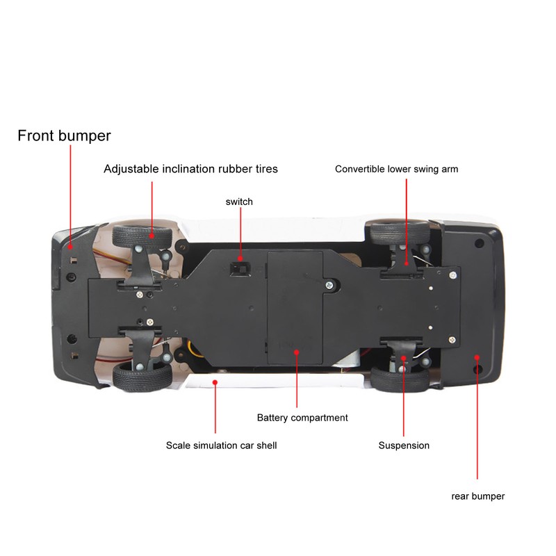 RC Drift Car 1/18 4WD 10KM/H 2.4GHZ with 14500 500mah
