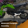 Footpegs Assembly Footrest Kit Fit for 2016-2020 Honda Grom (Black,