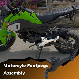 Footpegs Assembly Footrest Kit Fit for 2016-2020 Honda Grom (Black, Left)