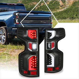 PM PERFORMOTOR Pair LED DRL Rear Tail Lights Assembly Compatible with 19-24 Chevy Silverado 1500 WT LT LTD,Clear Lens