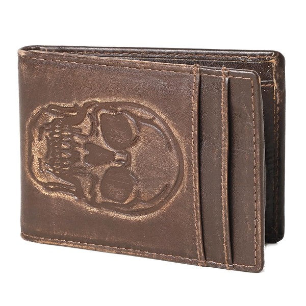 AMERICAN TANNER Genuine Leather Hand Burnished Bifold Wallet For Men