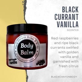 Black Canyon Black Currant Vanilla Scented Body Balm with Jojoba Oil, 16 Oz (2 Pack)