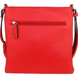B BRENTANO Vegan Medium Crossbody Handbag Purse (Red - S)